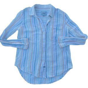 RAILS Linen Pastel Plaid Button Down Shirt Sz S Long Sleeve Ellis Aurora Strip